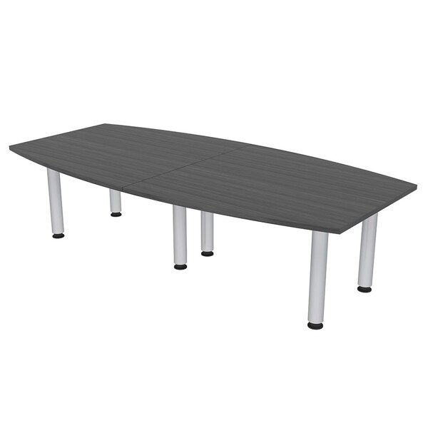 45 in W, 96 in L, 29 in H, Engineered Wood Top, Grey